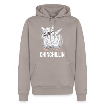 Tupfen Chinchillas Chinchillin Nagetier Geschenk - Männer Premium Bio Hoodie - Taupe - Vorne - Nico (187cm)