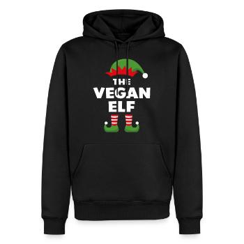 Die vegane Elfe - Männer Premium Bio Hoodie - Schwarz - Vorne - Nico (187cm)