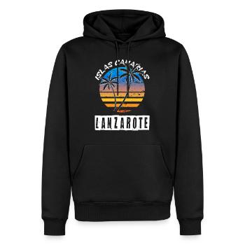 Lanzarote Sommer Sonne Strand Meer Palmen - Männer Premium Bio Hoodie - Schwarz - Vorne - Nico (187cm)