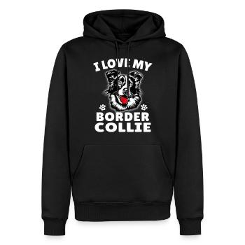 Ich Liebe mein Border Collie - Männer Premium Bio Hoodie - Schwarz - Vorne - Nico (187cm)