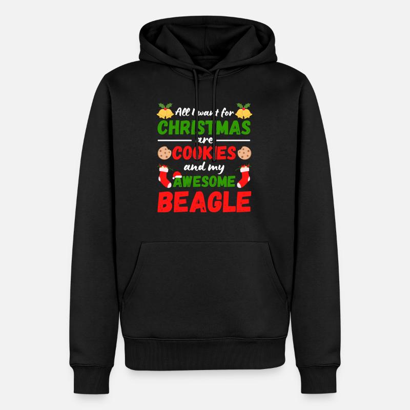 Biscuits Beagle de Noël - Sweat à capuche Premium bio Homme - noir