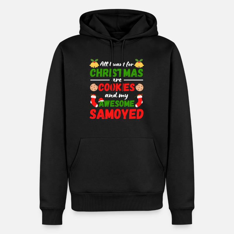 Biscuits Samoyèdes de Noël - Sweat à capuche Premium bio Homme - noir
