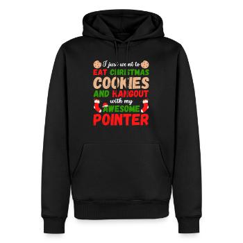Christmas English Pointer Cookies - Men’s Premium Organic Hoodie - black - Front - Nico (187cm)
