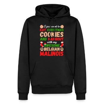 Weihnachten Belgian Malinois Kekse - Männer Premium Bio Hoodie - Schwarz - Vorne - Nico (187cm)