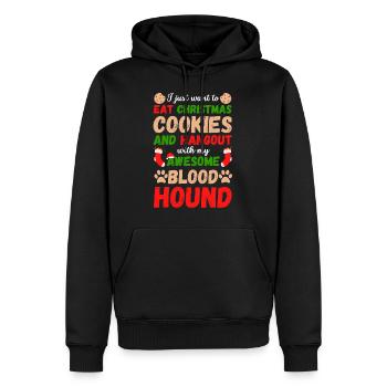 Biscuits Bloodhound de Noël - Sweat à capuche Premium bio Homme - noir - Devant - Nico (187cm)