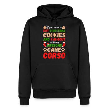 Christmas Cane Corso Cookies - Men’s Premium Organic Hoodie - black - Front - Nico (187cm)