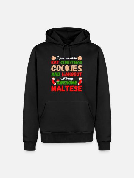 Biscuits maltais de Noël - Sweat à capuche Premium bio Homme - noir