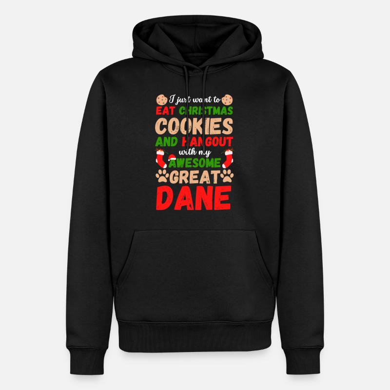 Biscuits de Noël Great Dane - Sweat à capuche Premium bio Homme - noir