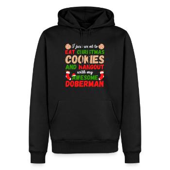 Weihnachten Dobermann Kekse - Männer Premium Bio Hoodie - Schwarz - Vorne - Nico (187cm)
