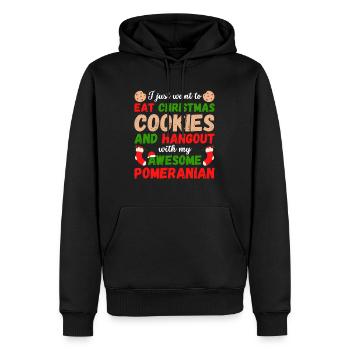 Biscuits Spitz nains de Noël - Sweat à capuche Premium bio Homme - noir - Devant - Nico (187cm)
