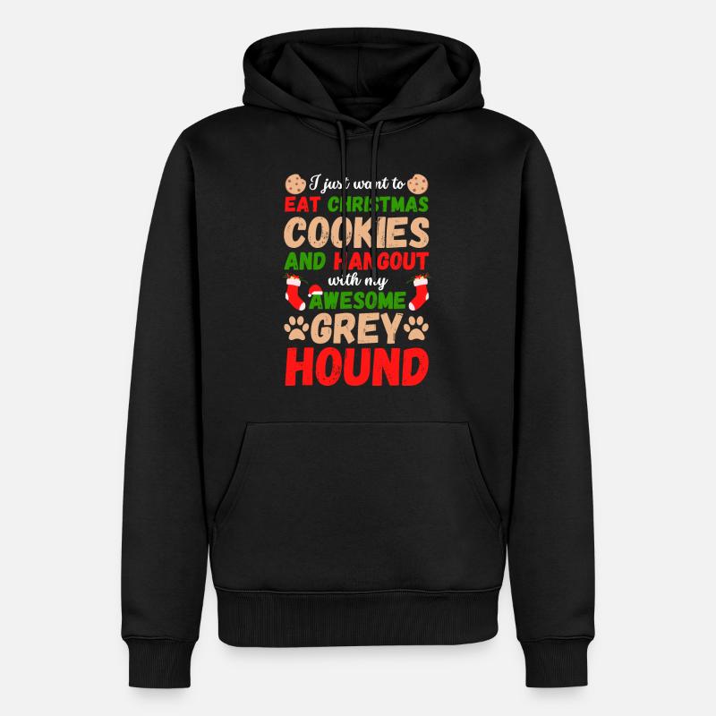 Biscuits lévriers de Noël - Sweat à capuche Premium bio Homme - noir