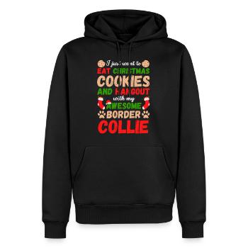 Weihnachten Border Collie Kekse - Männer Premium Bio Hoodie - Schwarz - Vorne - Nico (187cm)