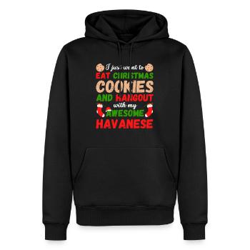 Christmas Havanese Biscuits - Men’s Premium Organic Hoodie - black - Front - Nico (187cm)