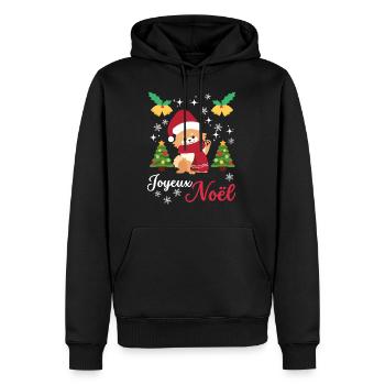 Weihnachten Süßer Zwergspitz Liebhaber Kawaii - Männer Premium Bio Hoodie - Schwarz - Vorne - Nico (187cm)