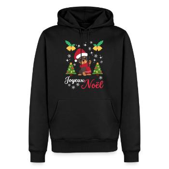 Weihnachten Süßer Rottweiler Liebhaber Kawaii - Männer Premium Bio Hoodie - Schwarz - Vorne - Nico (187cm)