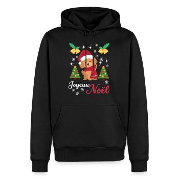 Frohe Weihnachten Süßer Pudel Kawaii - Männer Premium Bio Hoodie - Schwarz - Vorne - Nico (187cm)