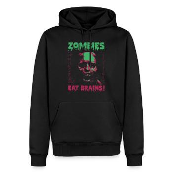 Zombies fressen Gehirne - Männer Premium Bio Hoodie - Schwarz - Vorne - Nico (187cm)