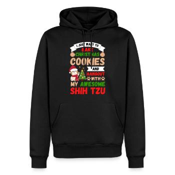 Weihnachten Süßer Shih Tzu Liebhaber Kawaii - Männer Premium Bio Hoodie - Schwarz - Vorne - Nico (187cm)