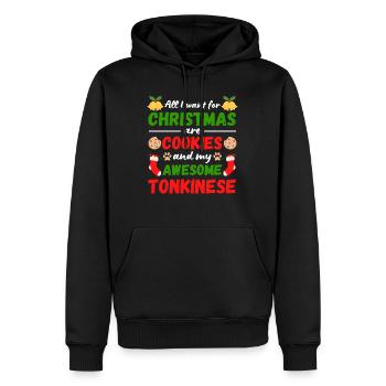 Weihnachten Tonkanese Katze Kekse - Männer Premium Bio Hoodie - Schwarz - Vorne - Nico (187cm)