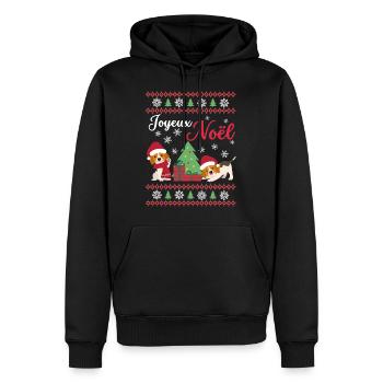 Noël Sweet Beagle Kawaii - Sweat à capuche Premium bio Homme - noir - Devant - Nico (187cm)