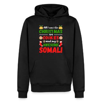 Biscuits de noël pour chats somaliens - Sweat à capuche Premium bio Homme - noir - Devant - Nico (187cm)