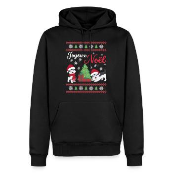Weihnachten Süßer Husky Liebhaber Kawaii - Männer Premium Bio Hoodie - Schwarz - Vorne - Nico (187cm)