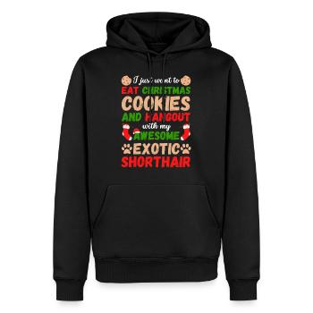 Weihnachten Katze Exotic Shorthair Kekse - Männer Premium Bio Hoodie - Schwarz - Vorne - Nico (187cm)