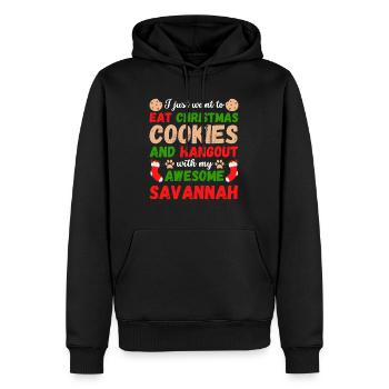 Weihnachten Savannah Katze Kekse - Männer Premium Bio Hoodie - Schwarz - Vorne - Nico (187cm)