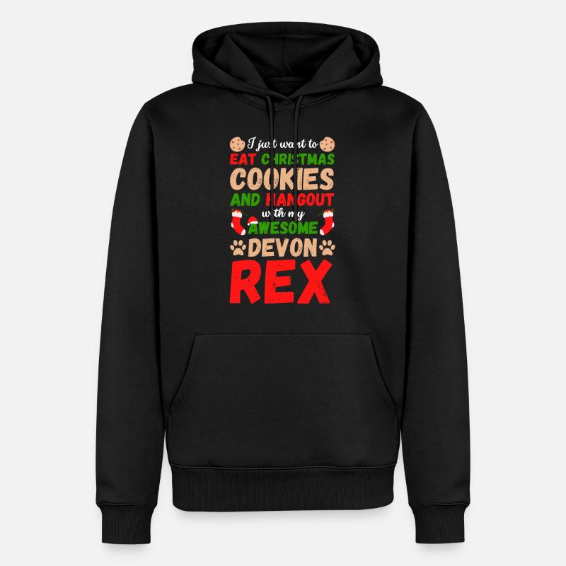Weihnachten Katze Devon Rex Kekse - Männer Premium Bio Hoodie - Schwarz