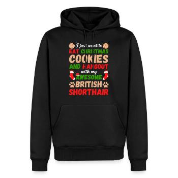 Weihnachten Britisch Kurzhaarkatze Kekse - Männer Premium Bio Hoodie - Schwarz - Vorne - Nico (187cm)