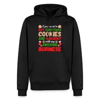 Biscuits de chat de Noël Birmanie - Sweat à capuche Premium bio Homme - noir - Devant - Nico (187cm)