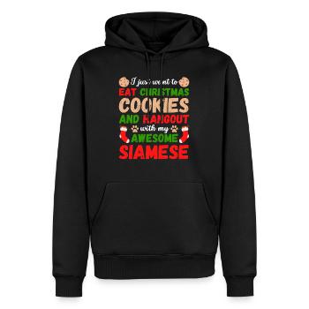 Weihnachten Siam Katze Kekse - Männer Premium Bio Hoodie - Schwarz - Vorne - Nico (187cm)