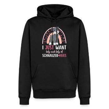 Süßer Schnauzer Hund Liebhaber Kawaii - Männer Premium Bio Hoodie - Schwarz - Vorne - Nico (187cm)