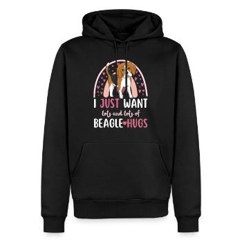 Süßer Beagle Liebhaber Kawaii - Männer Premium Bio Hoodie - Schwarz - Vorne - Nico (187cm)