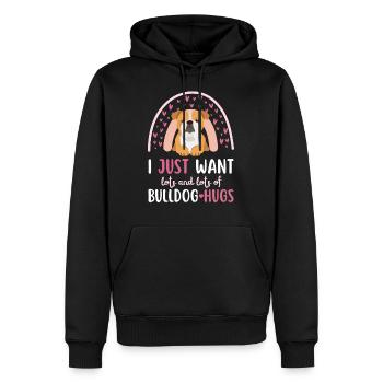 Süße Englische Bulldogge Liebhaber Kawaii - Männer Premium Bio Hoodie - Schwarz - Vorne - Nico (187cm)