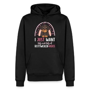 Süßer Rottweiler Liebhaber Kawaii - Männer Premium Bio Hoodie - Schwarz - Vorne - Nico (187cm)