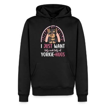 Süßer Yorkshire Terrier Liebhaber Kawaii - Männer Premium Bio Hoodie - Schwarz - Vorne - Nico (187cm)