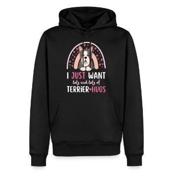Mignon Boston Terrier Lover Kawaii - Sweat à capuche Premium bio Homme - noir - Devant - Nico (187cm)