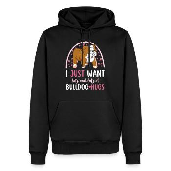 Süße Englische Bulldogge Liebhaber Kawaii - Männer Premium Bio Hoodie - Schwarz - Vorne - Nico (187cm)