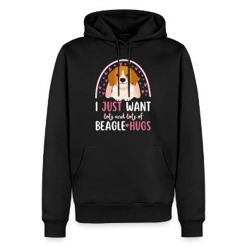 Süßer Beagle Liebhaber Kawaii - Männer Premium Bio Hoodie - Schwarz - Vorne - Nico (187cm)