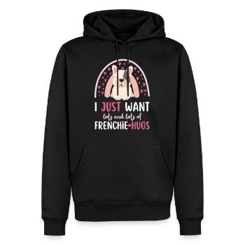 Süße Französische Bulldogge Liebhaber Kawaii - Männer Premium Bio Hoodie - Schwarz - Vorne - Nico (187cm)