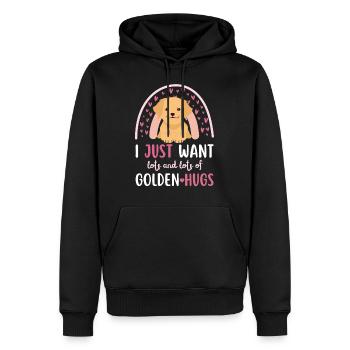 Sweet Golden Retriever Lover Kawaii - Men’s Premium Organic Hoodie - black - Front - Nico (187cm)
