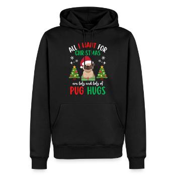 Weihnachten Süßer Mops Liebhaber Kawaii - Männer Premium Bio Hoodie - Schwarz - Vorne - Nico (187cm)
