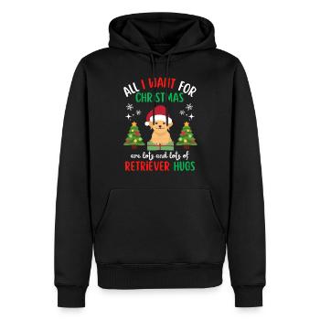 Christmas Sweet Golden Retriever Kawaii - Men’s Premium Organic Hoodie - black - Front - Nico (187cm)