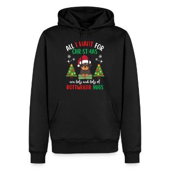 Weihnachten Süßer Rottweiler Liebhaber Kawaii - Männer Premium Bio Hoodie - Schwarz - Vorne - Nico (187cm)