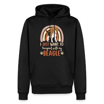 Süßer Beagle Liebhaber Kawaii - Männer Premium Bio Hoodie - Schwarz - Vorne - Nico (187cm)