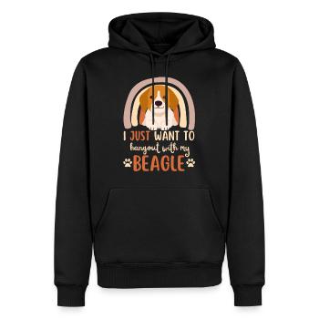 Süßer Beagle Liebhaber Kawaii - Männer Premium Bio Hoodie - Schwarz - Vorne - Nico (187cm)