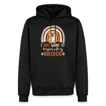 Süße Englische Bulldogge Liebhaber Kawaii - Männer Premium Bio Hoodie - Schwarz - Vorne - Nico (187cm)