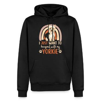 Süßer Yorkshire Terrier Liebhaber Kawaii - Männer Premium Bio Hoodie - Schwarz - Vorne - Nico (187cm)