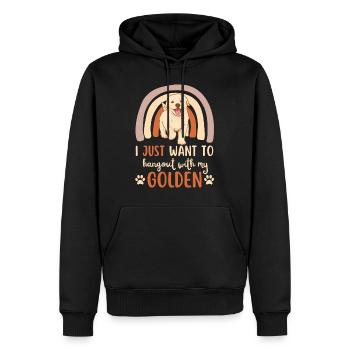 Sweet Golden Retriever Lover Kawaii - Men’s Premium Organic Hoodie - black - Front - Nico (187cm)
